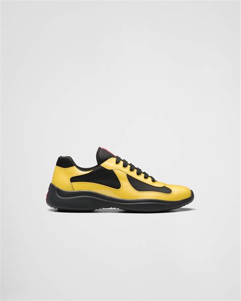 black and yellow prada sneakers|prada sneakers for women black.